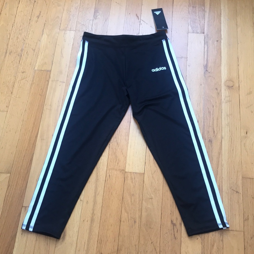 New Girls XL/14 Adidas 3-stripe Crop Leggings